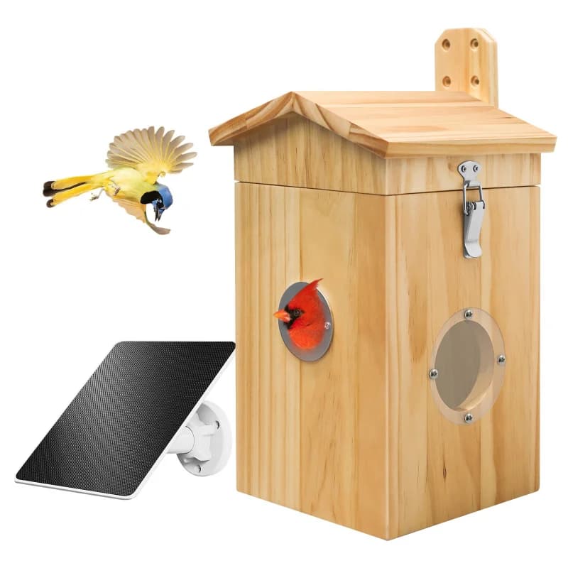 Nanxin Casetta per Uccelli Intelligente con AI per Scattare Foto, Pannello Solare Esterno, Nido in Legno per Giardino Esterno - Bestseller