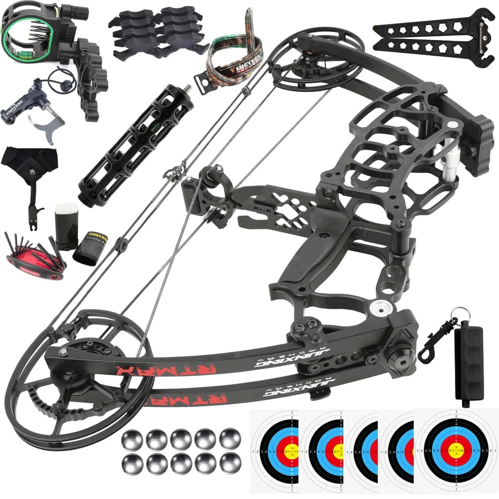 Compound Bow Shooting Steel Ball 420fps Dual Purpose Bow 40-65lbs Archery Arrow 80% Let off for Left Right Hand Hunting Target