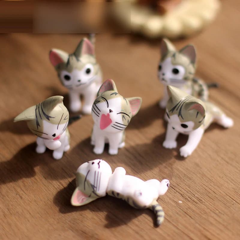 1 pz 4cm PVC formaggio gatto figurine in miniatura giocattoli carino modello adorabile giocattoli per bambini