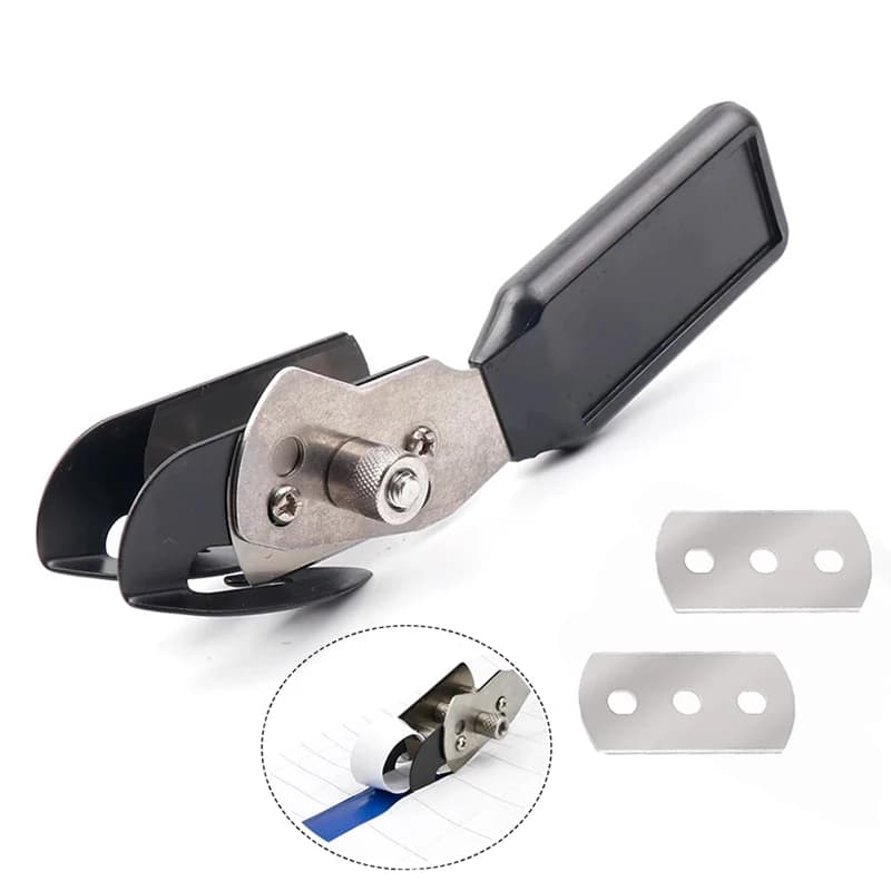 ALIWRAP Coltello da taglio per vinile a doppia testa di sicurezza Pellicola per avvolgere l'auto Taglierina per libro in brossura Strumento da taglio per adesivi con pellicola in carbonio con lama in metallo