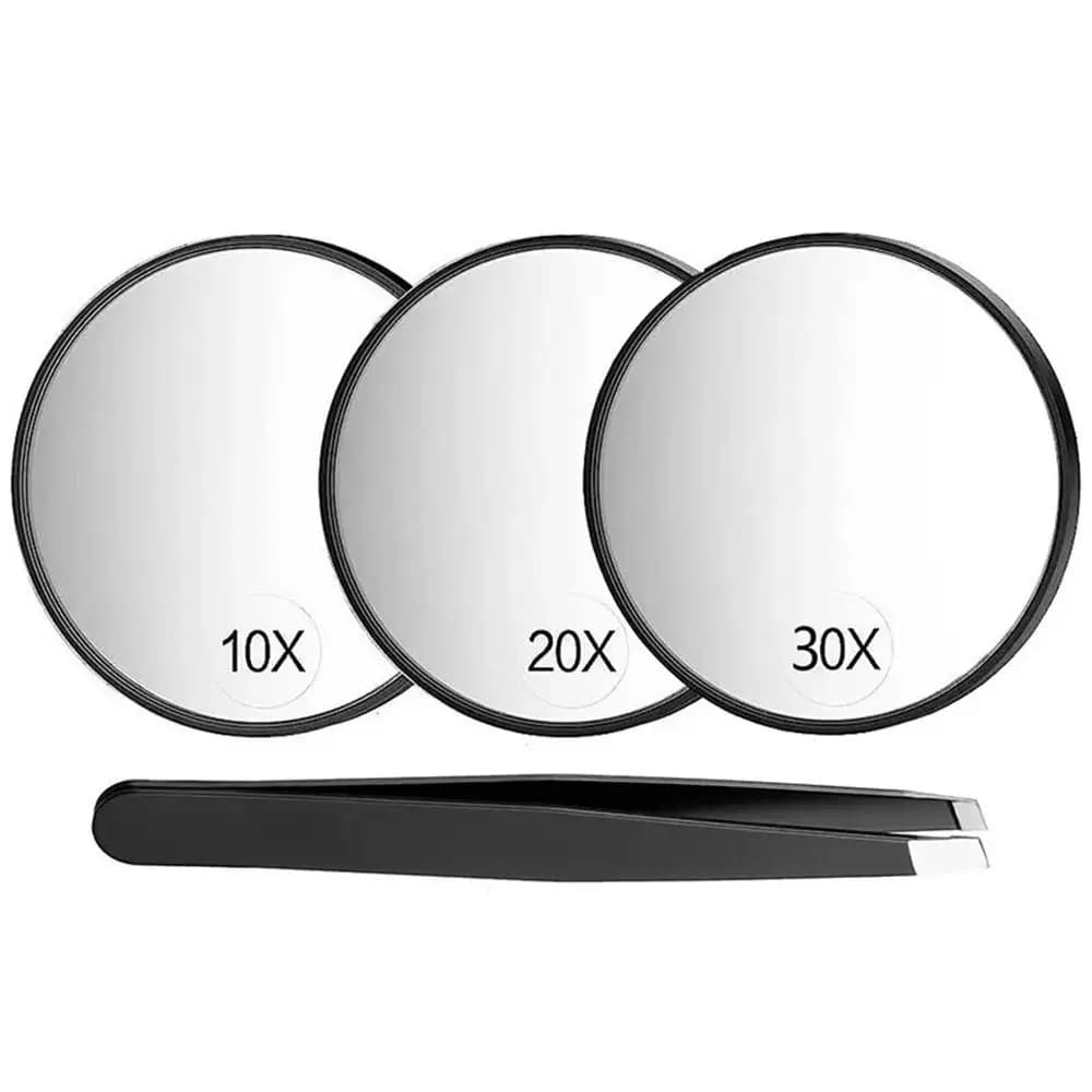 10/20/30X Blackhead Magnification Mirror High-definition Round Enlarging Cosmetic Mirror Space Saving 3.5in