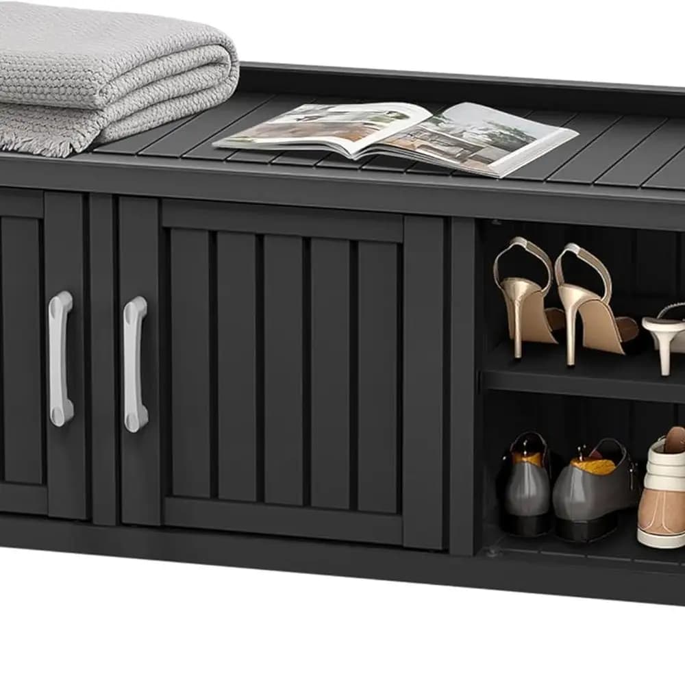 UV-resistant waterproof shoe with storage bench, adjustable shelves for indoor and outdoor use, suitable for entrance, B