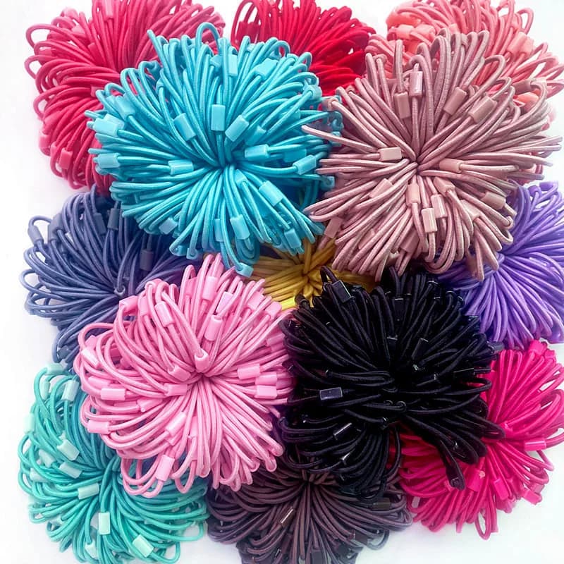 50/100pcs Girls Elastic Hair Bands Rubber Band With Resin Patch Base Headbands Children Hair Holder Bands DIY Hair Accessories