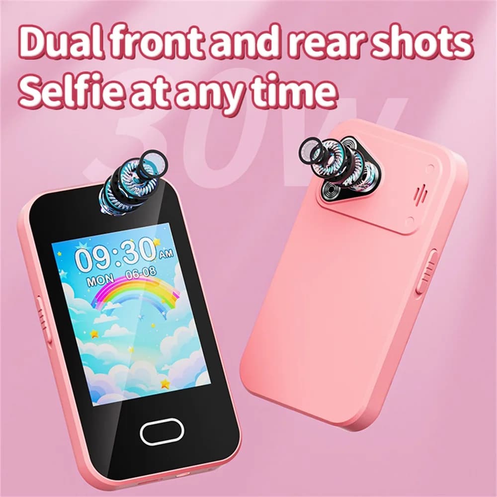 Dual Camera Music Player Kids Smart Phone For Girls Boys Student 16 Games Toddler Learning Machine Mini Phones For Birthday Gift