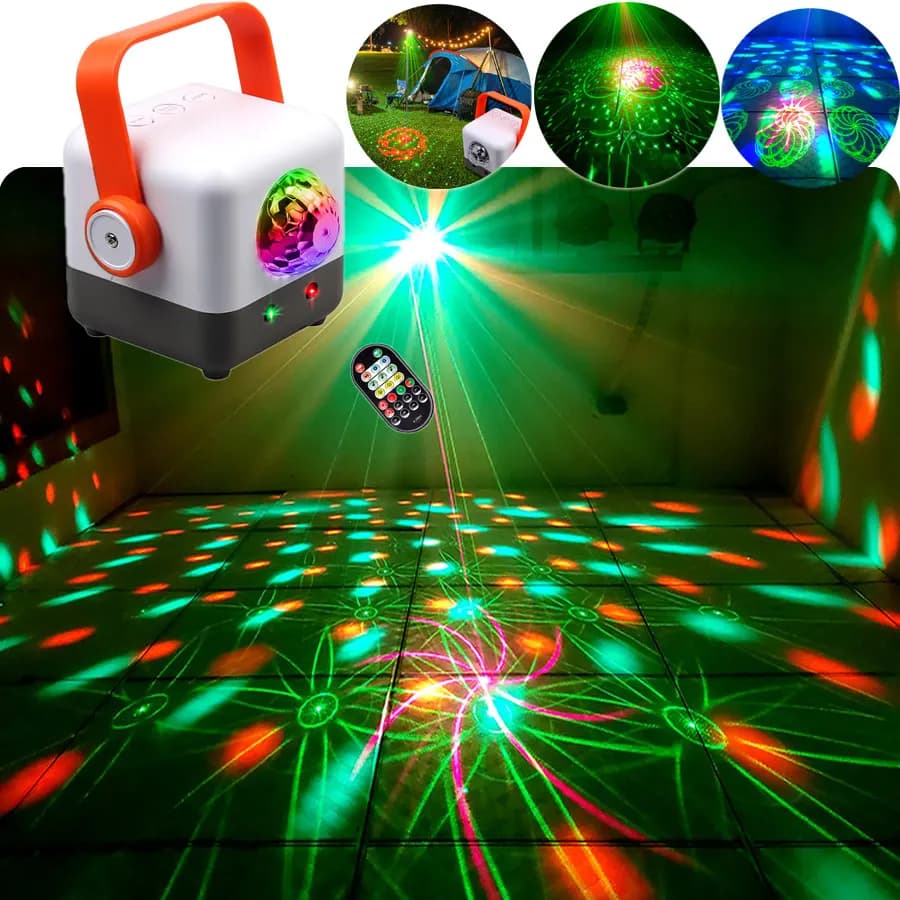 R16 Proiettore laser ricaricabile 2IN1 60 modelli Sfera magica RGB LED DJ Luce da discoteca Party Dance Shop Compleanno Illuminazione scenica