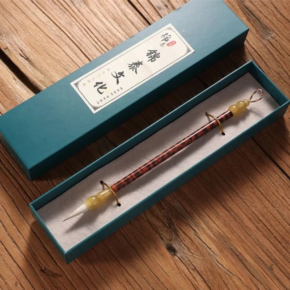 Ancient Oil Watercolor Chinese Calligraphy Brush Oil Painting Wood Scriptures Writing Brush Wolf Hair Art Paint Brush Class