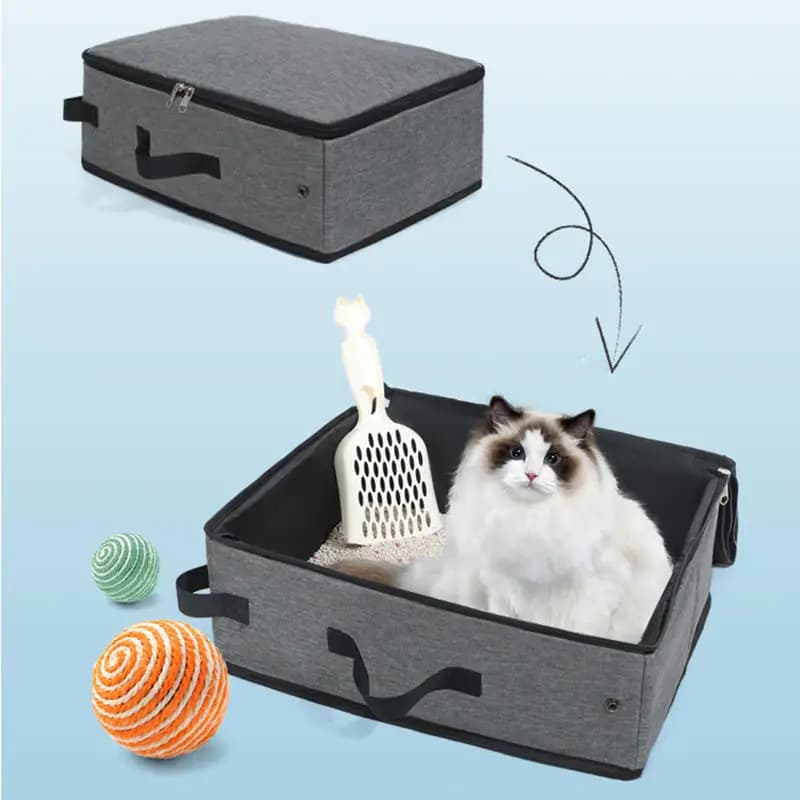 Lettiera Pieghevole Portatile per Gatti, Vassoio Toilette da Viaggio per Animali Domestici, Toilette Impermeabile per Cani, Lettiera Compatta Pieghevole