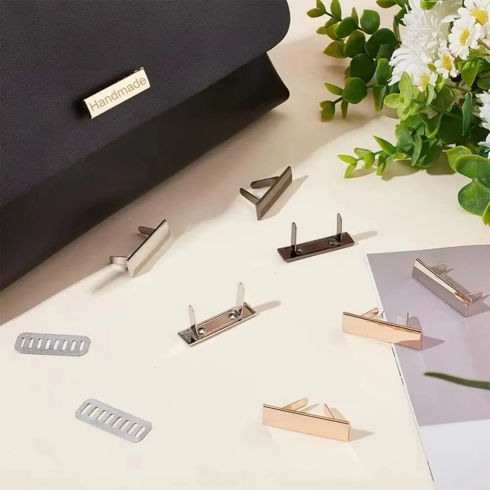 10pcs Handmade Blank Metal Stamping Blanks Rectangular Metal Alloy Personalized Name Labels DIY Jeans Labels Luggage