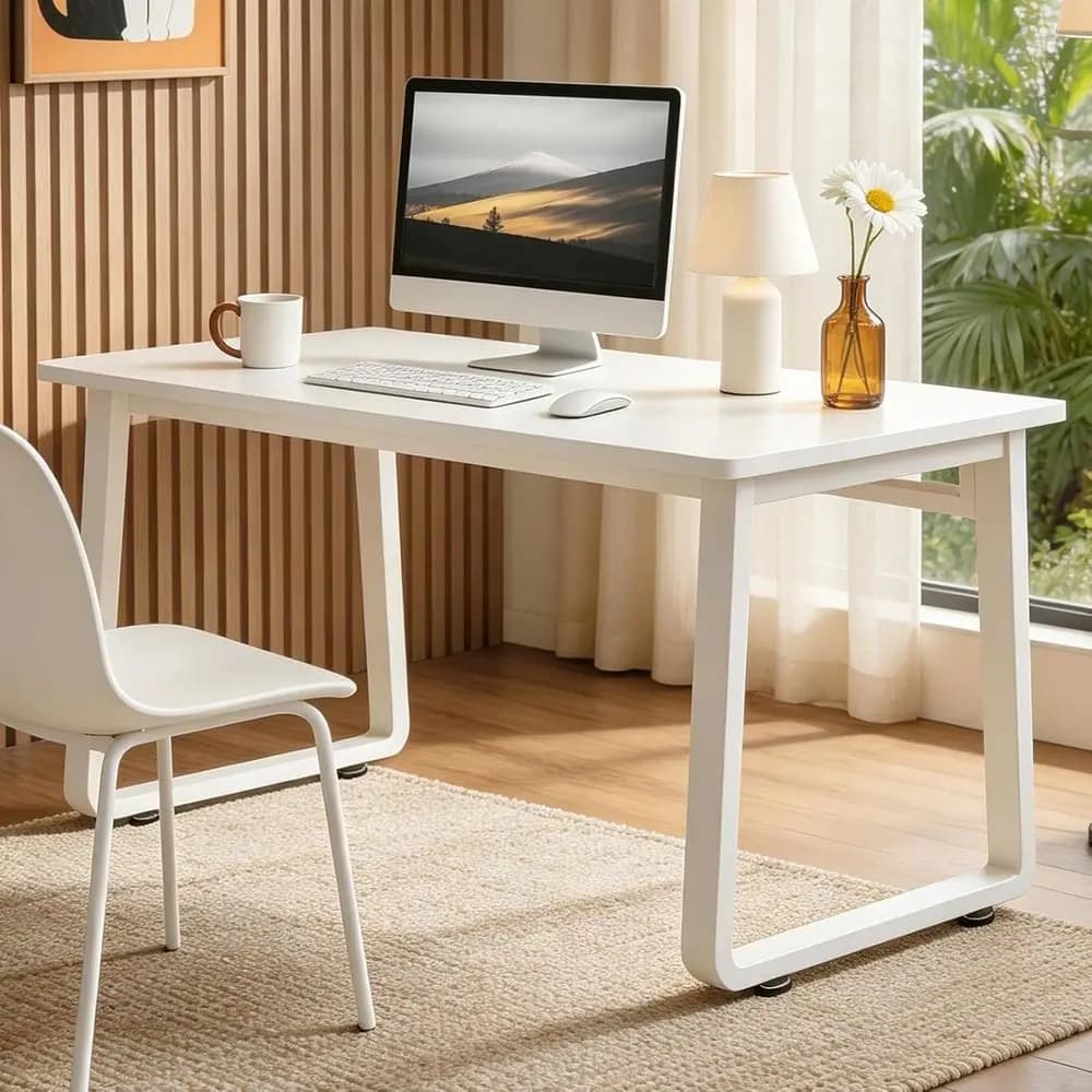 Small Oice Computer Desk, Simple Style Writing Desk Waterproo and Scratch-Resistant,Sturdy Study Writing Desk with Wooden Tablet