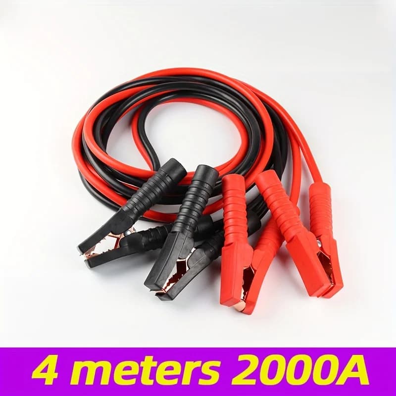 Cavi di avviamento di emergenza per cavo booster batteria per auto 4M 2000AMP, clip a coccodrillo per cavo di avviamento di accensione per auto/SUV