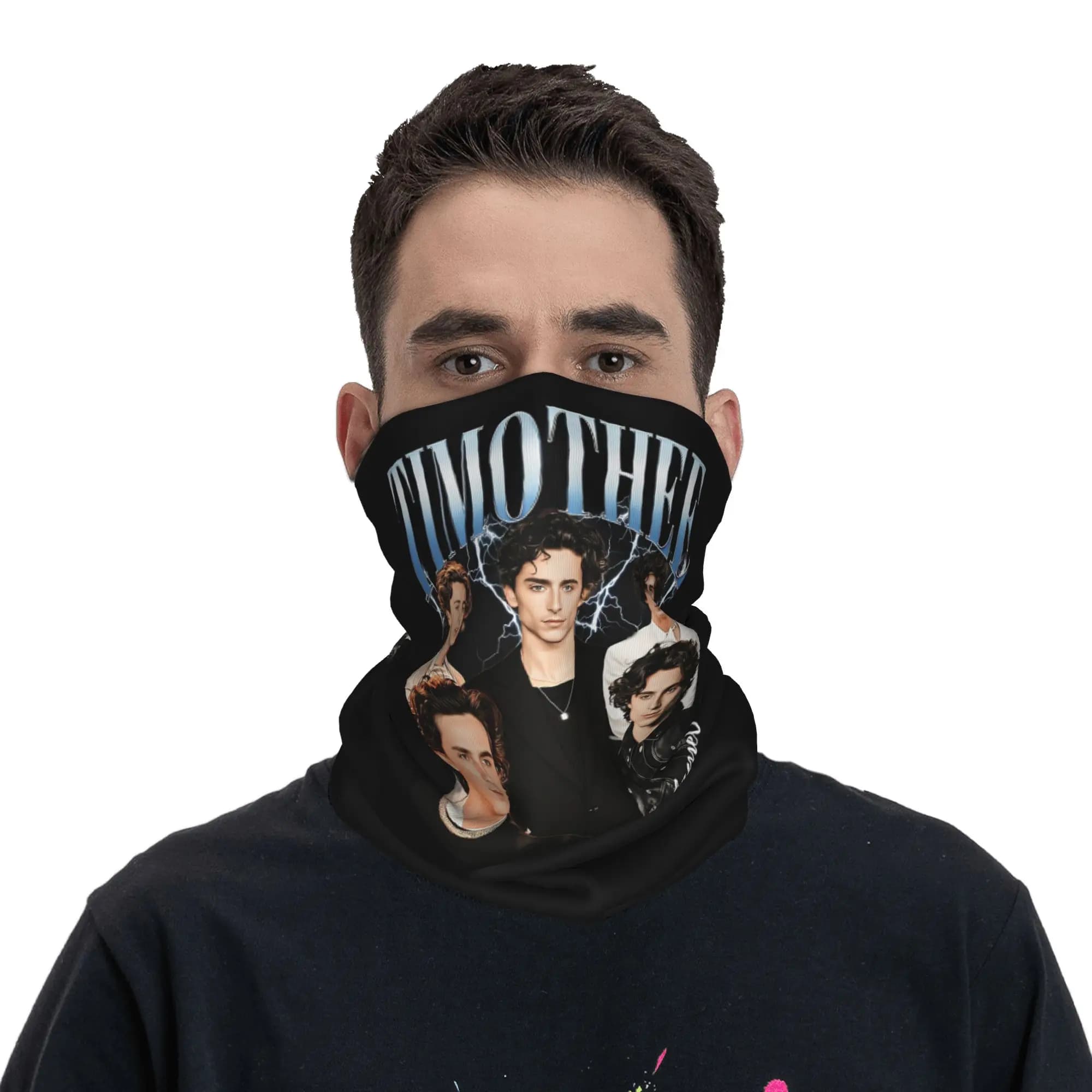 Bandana Timothe Chalamet, Scaldacollo Stampato, Maschera Avvolgente, Sciarpa, Maschera per il Viso, per Ciclismo, per Uomini e Donne, Adulti, Invernale