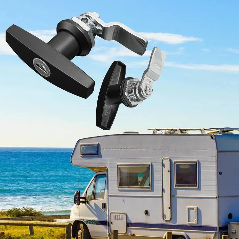 Serratura per Cassone Camion con 2 Chiavi, per Cassetta Attrezzi Rimorchio, Cassetto, Armadietto, Porta, Topper Camion, Guscio Camper, per Porta Camion RV