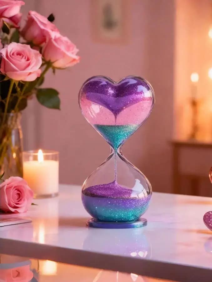 1 Pezzo Decorazione a Forma di Cuore Rotante 2D - Ornamento Moderno in Acrilico 3D, Cuore Fluttuante, Accento da Scrivania dalla Forma Asimmetrica