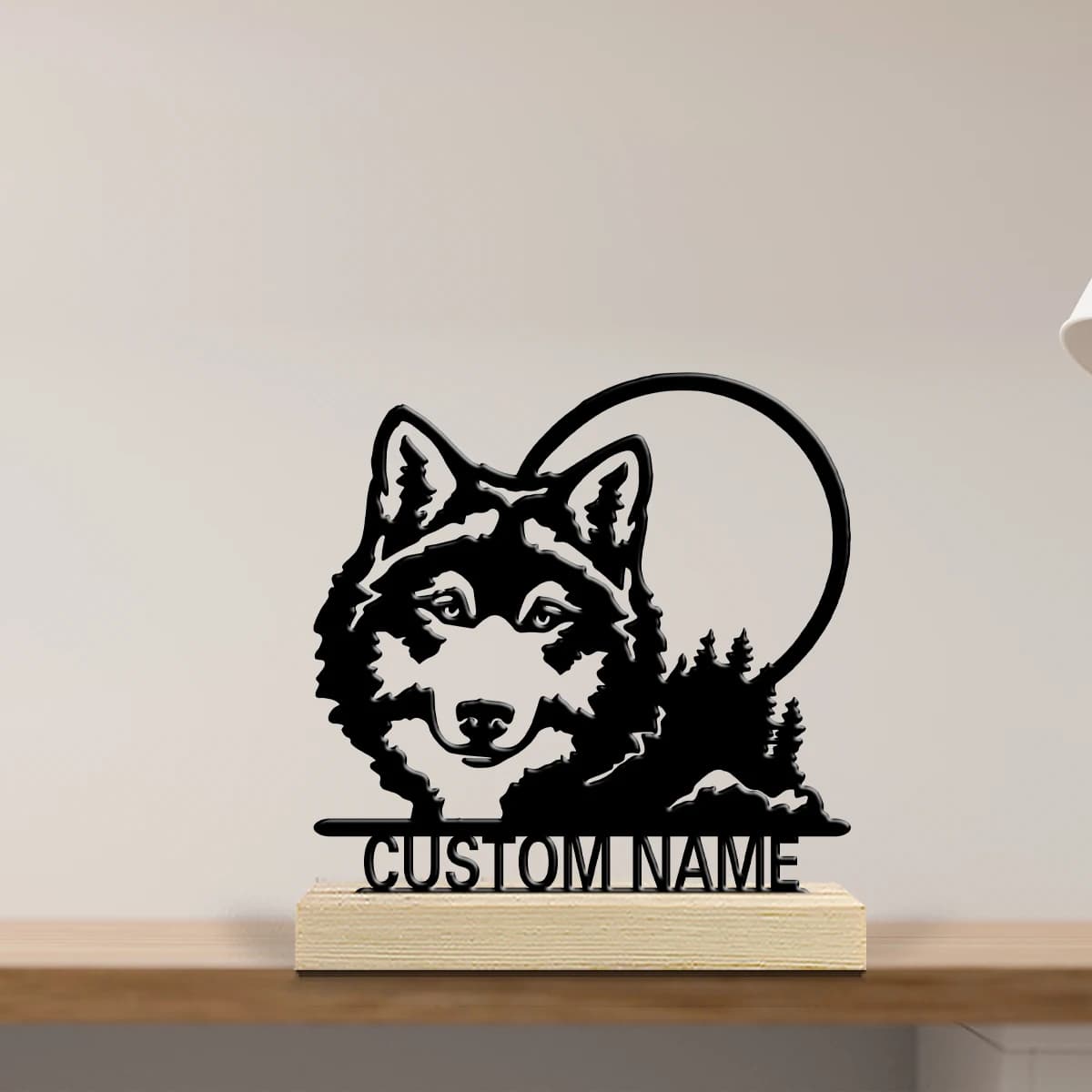 1pc Metal Desktop Ornaments and Decorations Custom Name Equipped with Wooden Base Desktop Decorations,Office Decorations