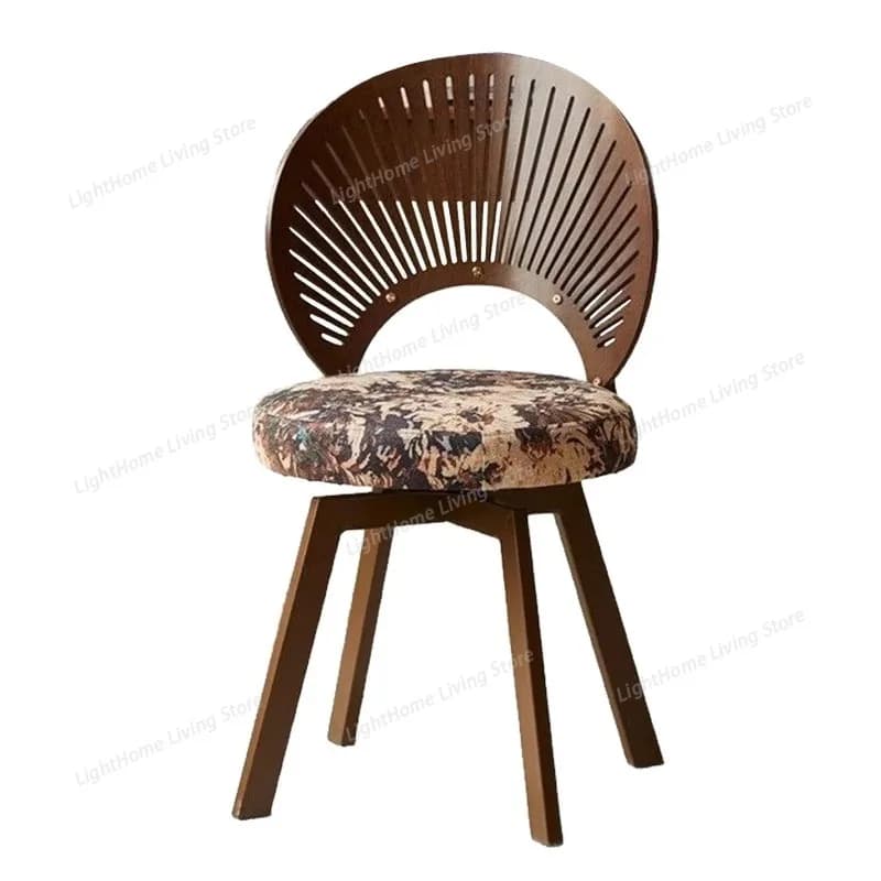 Sedia da Pranzo Girevole Moderna Stile Mid-Century, Rotazione a 360 Gradi, in Tessuto con Gambe in Acciaio al Carbonio per Soggiorno, Camera da Letto, Ufficio