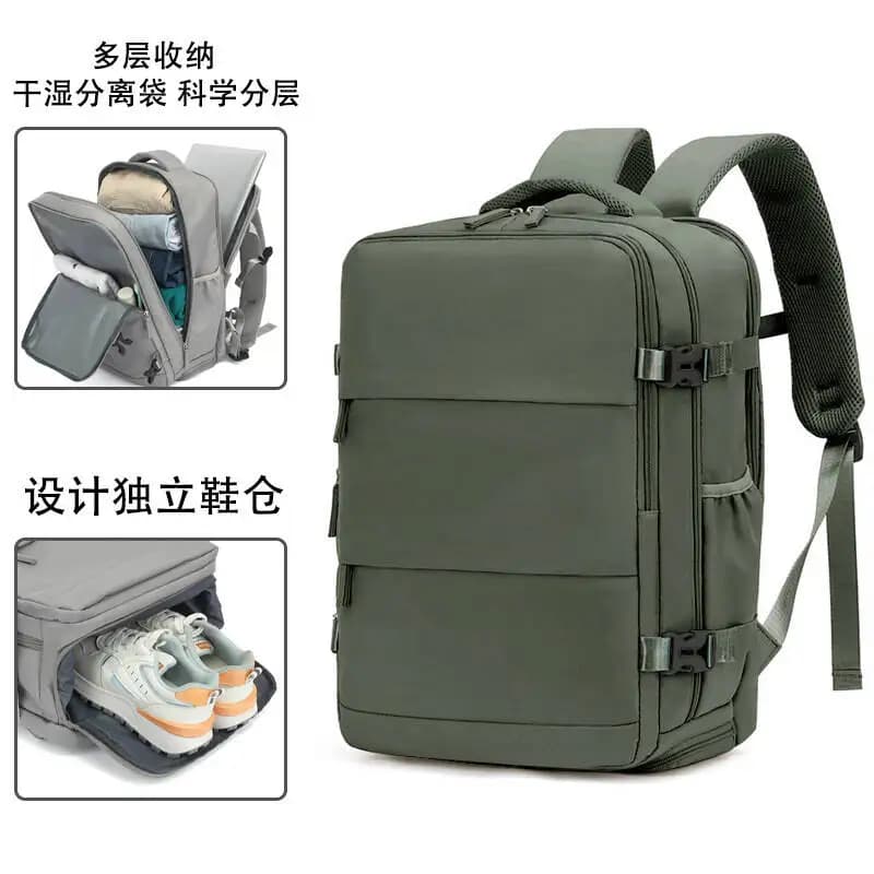 XZAN Simple Unisex Lightweight sports backpack Large Sports Backpack Capacity With Shoe Compartment Business Travel Computer Mul