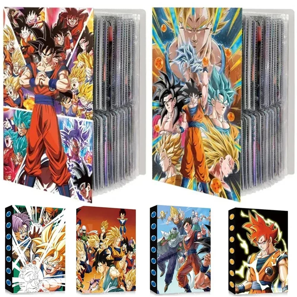 240PCS Dragon Ball Goku Album di carte Libro Vegeta Super Saiyan Mappa del gioco Porta lettere Raccoglitore Collezione di carte Lista caricata Regali giocattolo