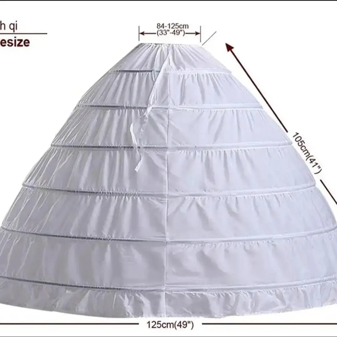 6 Hoop 3 Hoop 8 HoopCrinoline Black White Long Wedding Petticoat Ball Gown Dress Underskirt Skirt Half Slips Wedding Accessories