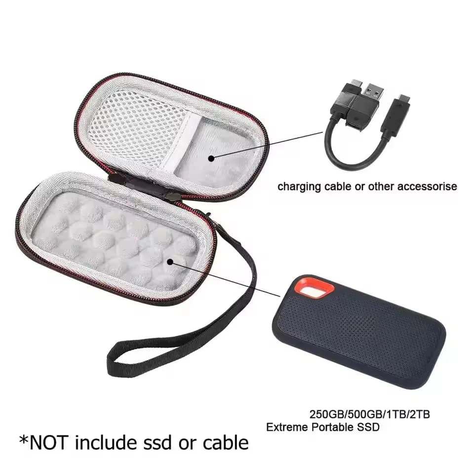 Custodia compatibile con SanDisk 1TB 2TB 500GB/per SanDisk PRO Extreme Portable SSD Supporto per disco rigido esterno a stato solido