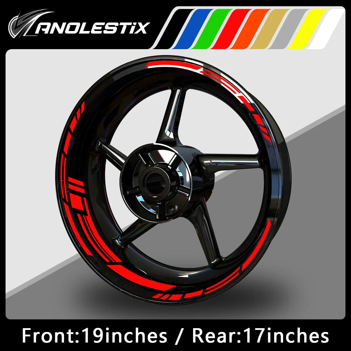 Adesivi riflettenti per ruote moto Hub Decal Rim Stripe 19/17 pollici per YAMAHA Honda Kawasaki Suzuki BMW KTM Husqvarna Triumph