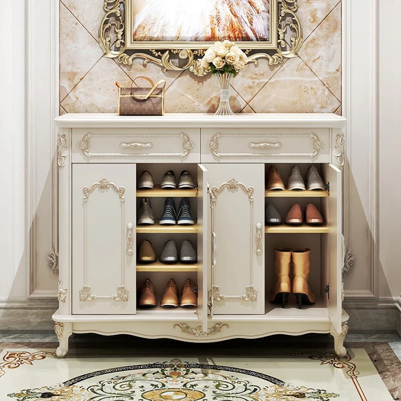 Scaffale per scarpe di design nordico Organizzatore di stoccaggio Scarpiera mobile in legno Soggiorno Mobili per hotel Gabinete di lusso verticali