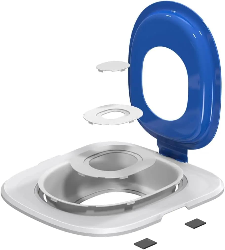 Kit per l'Addestramento alla Toilette per Gatti con Lettiera Blu - Facile Addestratore per la Toilette per Gatti, Aiuta la Transizione dalla Lettiera Tradizionale