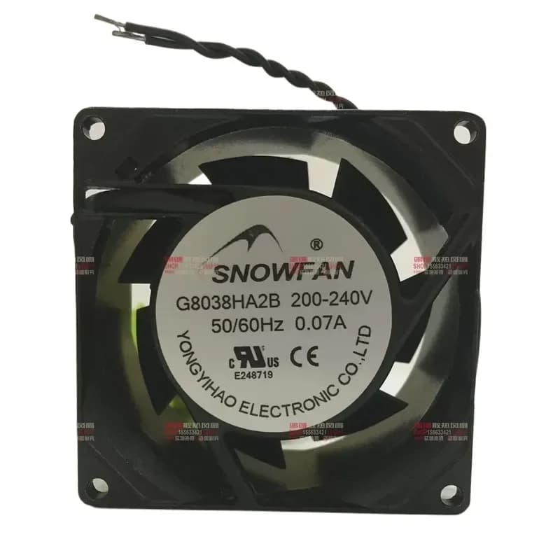 SNOWFAN G8038HA2B Cooling Fan for 200-240V 50/60Hz 0.07A Double Ball Bearing 8038 Model