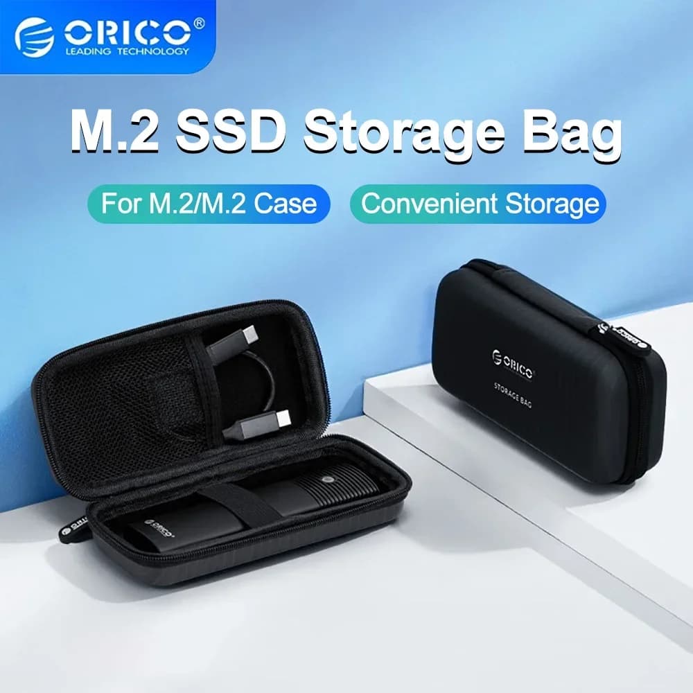 Custodia per SSD ORICO M2, Borsa per custodia esterna M.2/SSD M.2/Cavo USB/Chiavetta USB, Borse portaoggetti di grande capacità