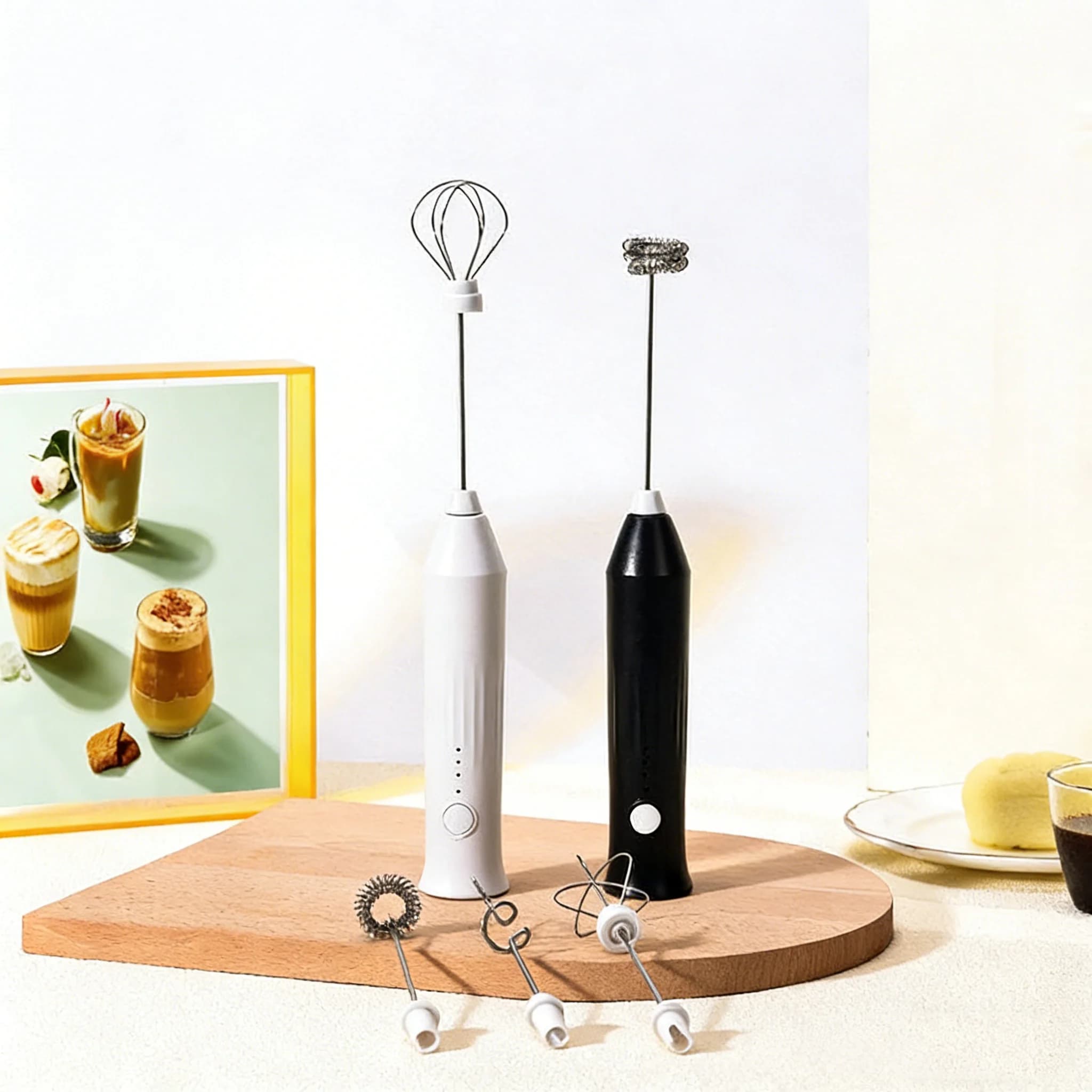 Mini montalatte elettrico portatile USB ricaricabile 3 velocità agitatore per caffè wireless frullatore frullino per le uova elettrico