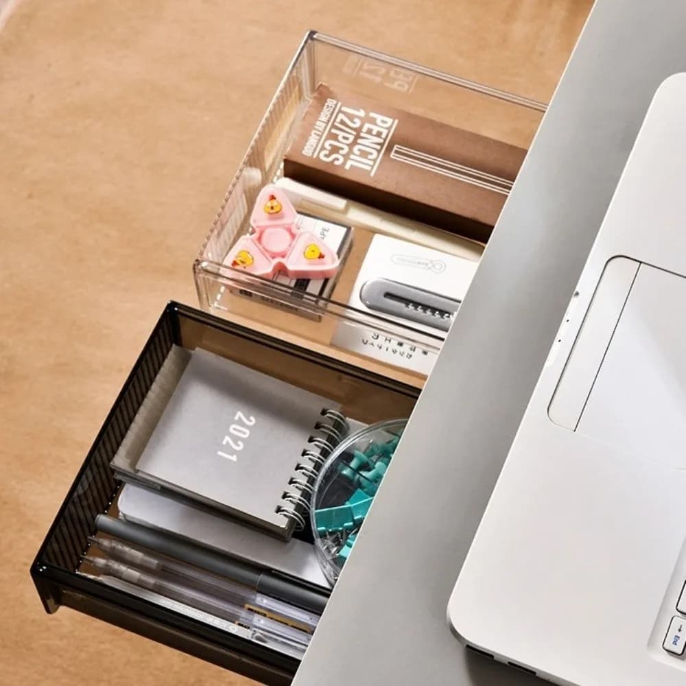 Organizzatore Sottoscrivania con Cassetto Scorrevole, Contenitore Multiuso per Biancheria Intima, Scatola Portaoggetti per Cancelleria, Salvaspazio