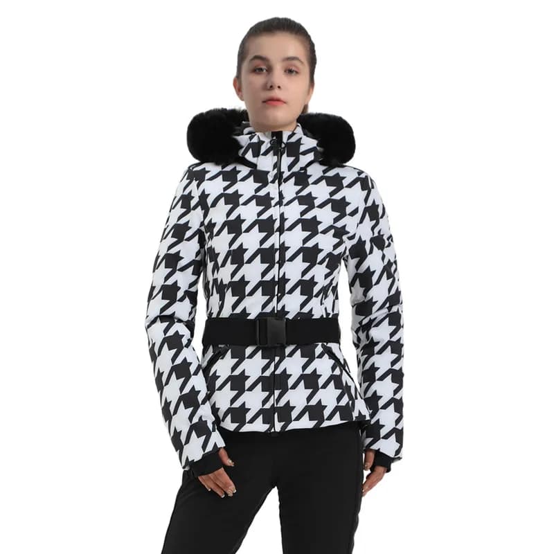 Giacca da sci impermeabile da donna, abbigliamento da snowboard antivento, cappotto da sci super caldo con cintura, abbigliamento sportivo da esterno, nuovo