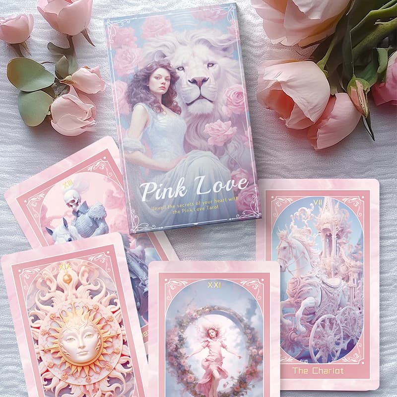 Carte dei tarocchi Romantiche Pink Love originali 12x7 cm Divinazione Oracle Rider Waite con guida PDF Spagnolo Inglese Russo Giapponese