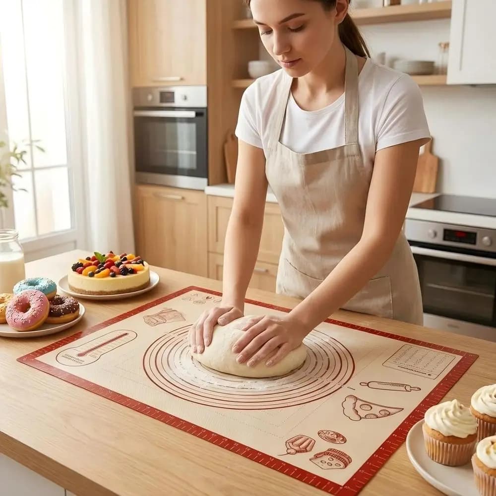 Large Silicone Pastry Mat - 28x20 Inch Nonstick Rolling Sheet for Kneading, Baking & Measuring