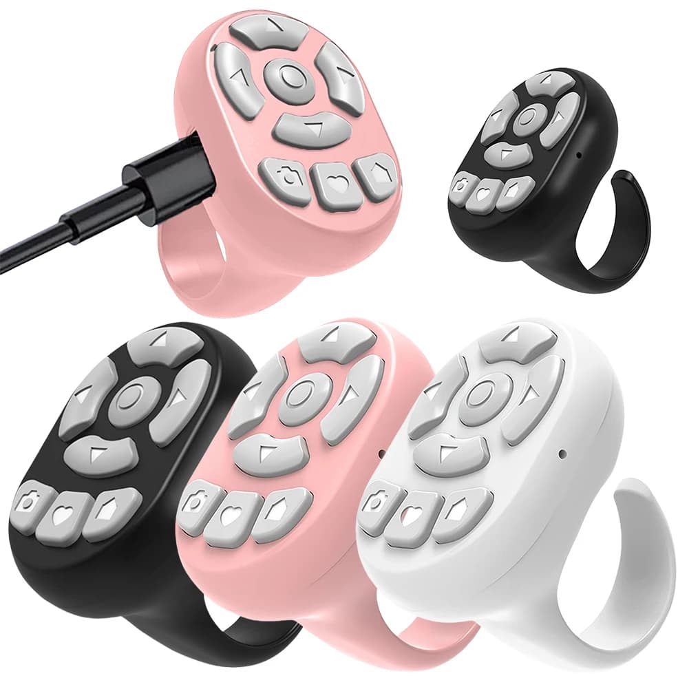Mini telecomando per cellulare, compatibile con Bluetooth, telecomando per e-book, girapagine, selfie stick, controller per fotocamera per Xiaomi e Apple