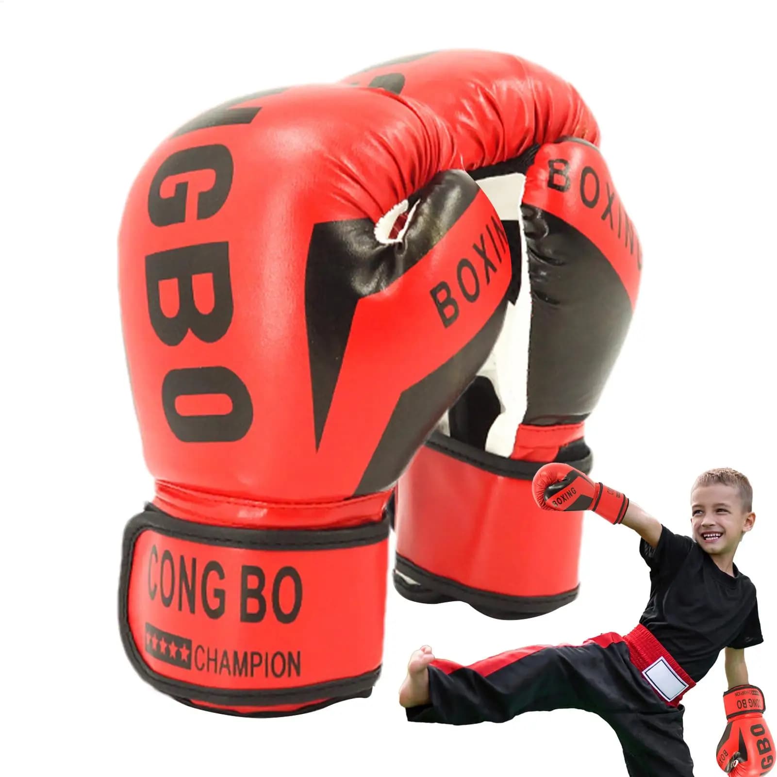 1 pair of punching workout training fighting gloves children's leather boxing gloves children train gym glove protection for the hands