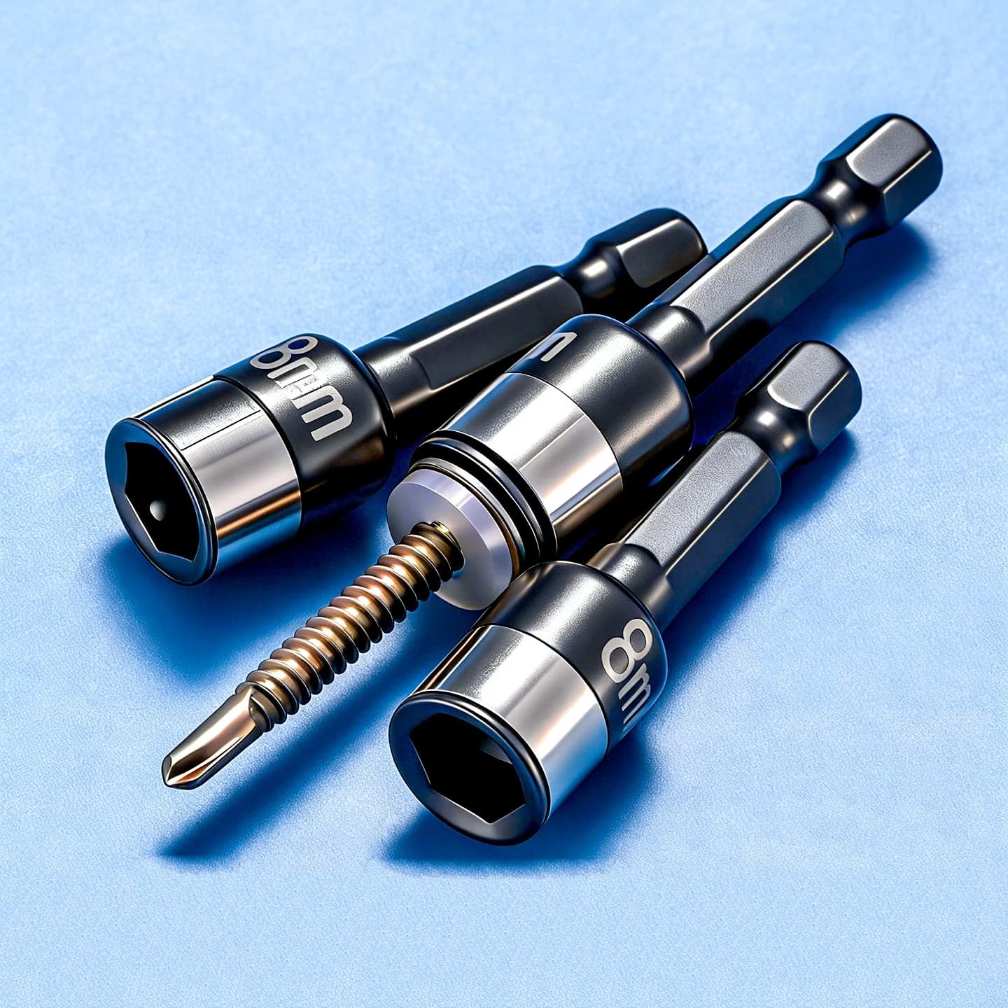 8mm Hex Shank Impact Socket Bits Power Nut Driver Set Metric Socket Drill Bits Chuck Adapter Driver Socket Wrench Tool Parts