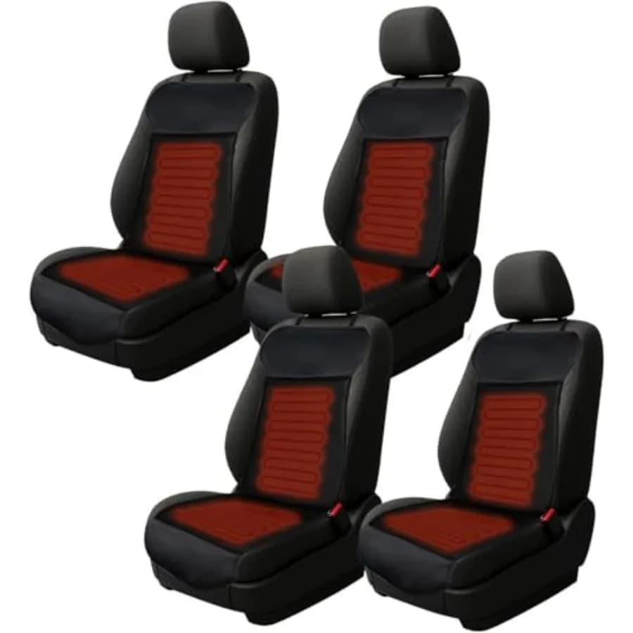 Cuscini in Pelle per Auto, Comodi, con Supporto Completo per la Schiena, Promuovono la Circolazione Sanguigna, Alleviano la Fatica, Set di 4 Cuscini per Auto