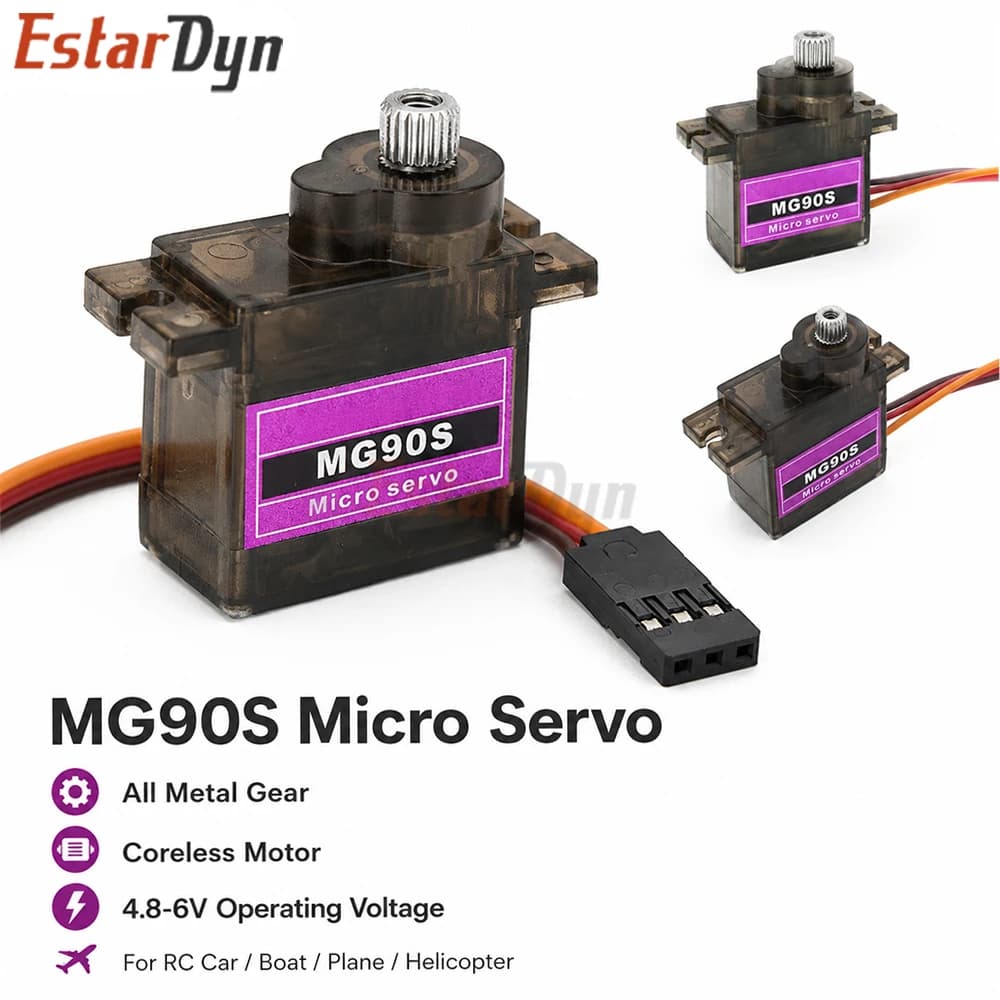 Estardyn MG90S Digital Metal Gear 9g Micro Servo High Speed for RC Helicopter Airplane Car Boat Drone