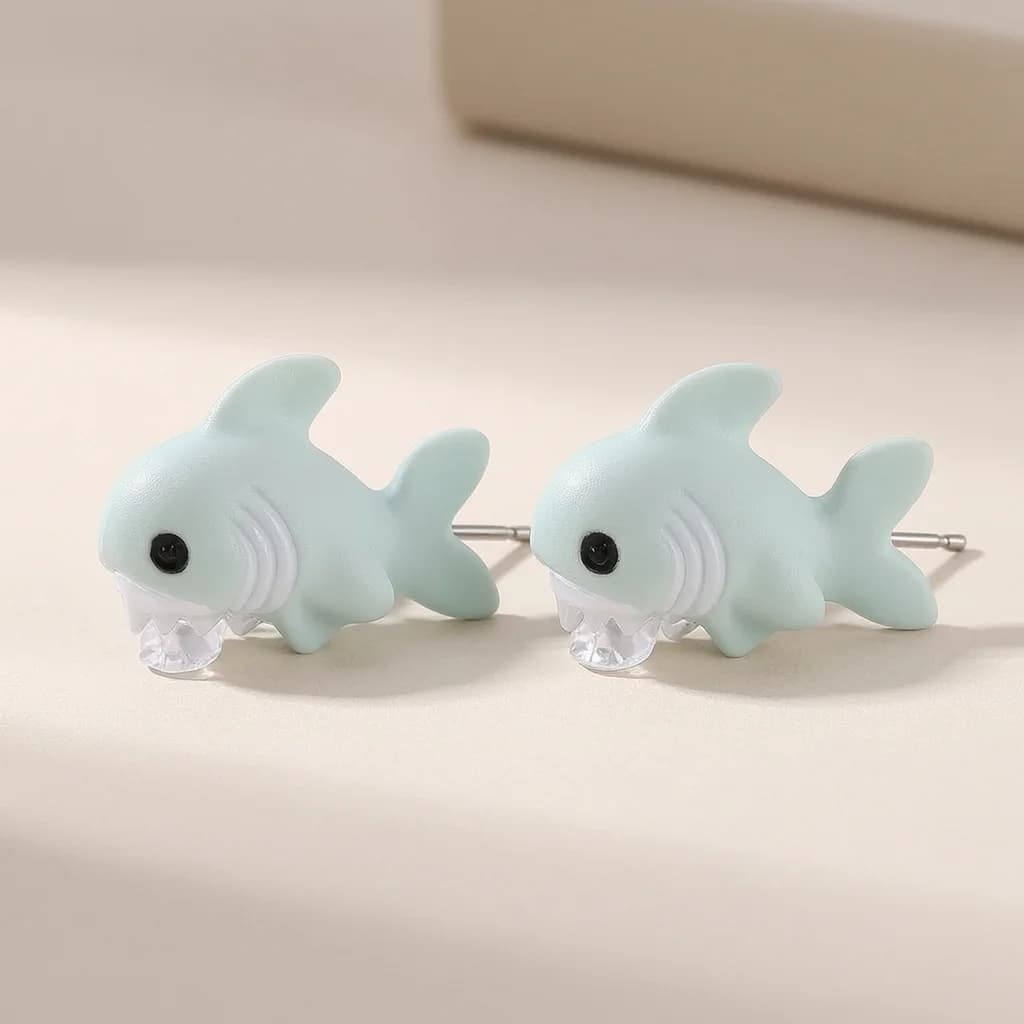 Clay Animal Stud Earrings For Women Casual Fashion Handmade Look Cartoon Dinosaur Puppy Whale