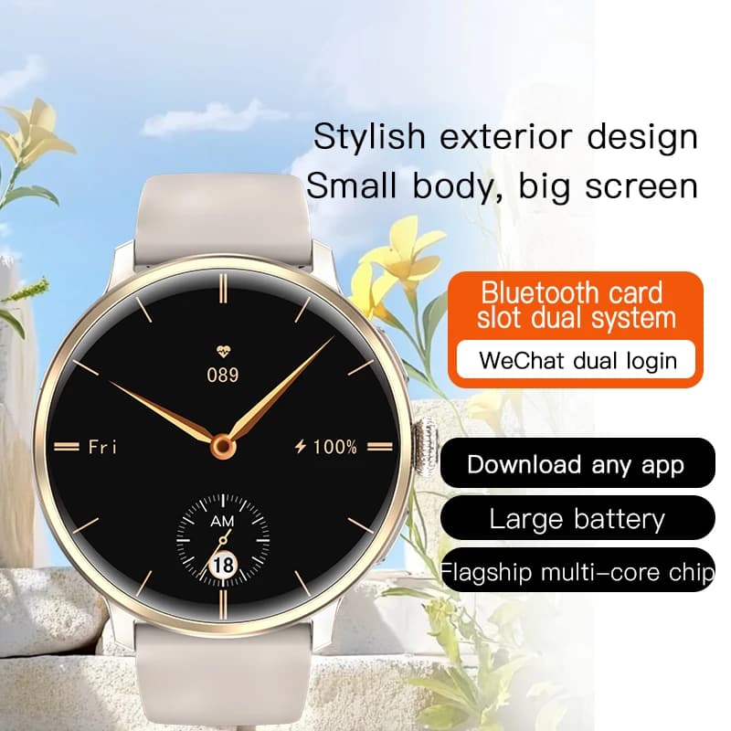 New H88 Smartwatch with 1,65 Inch Amoled Screen 190 ° Women's Smartwatch with Rotating Camera, GPS, Health Monitoring and WhatsApp