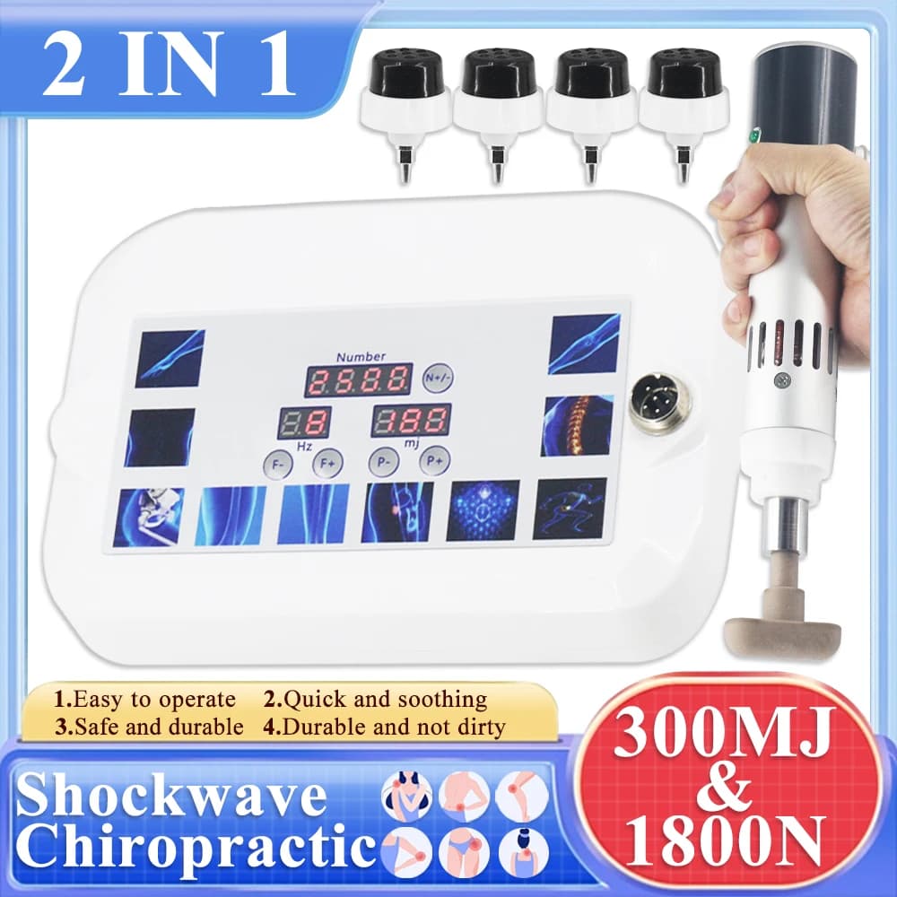 300MJ Hearing Wave Therapy Machine for Erectile Dysfunction Treatment, Lift from Pain to Spalle and Collo, Chiropractic Correction Gun, Massage 2 in 1