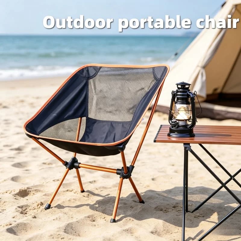 Ultra-light Aluminum Alloy Moon Chair Camping Folding Portable Backrest Chair Outdoor Fishing Picnic Hiking Leisure Seat