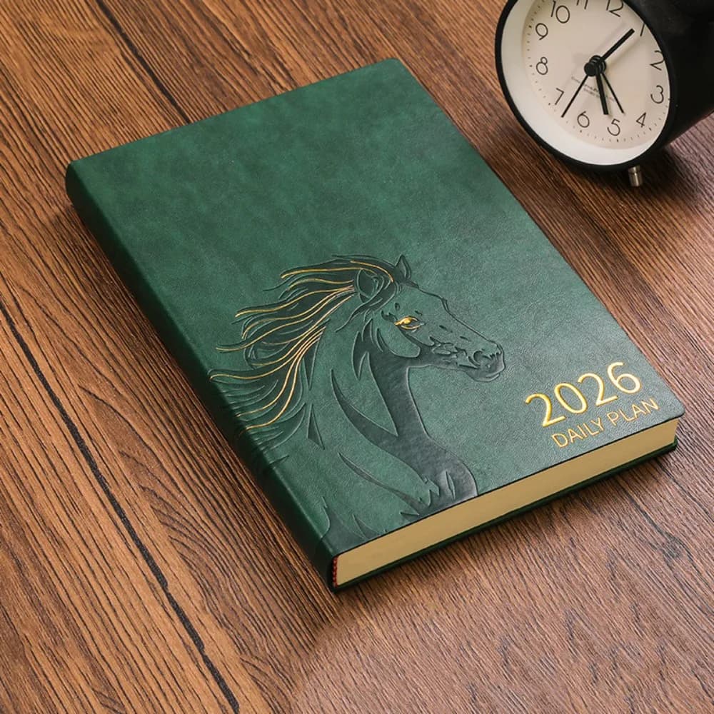 Agenda in Pelle PU 2026, Pianificatore a 12 Mesi con Segnalibro, Taccuino A5 per Pianificazione, Semplice e Portatile