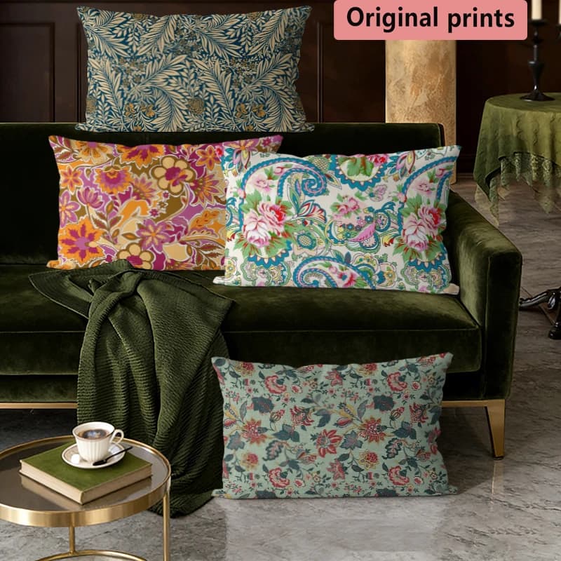 Fodere per cuscini lombari vintage con motivo floreale Paisley, adatte per divano, camera da letto, auto, cuscino rettangolare per la schiena