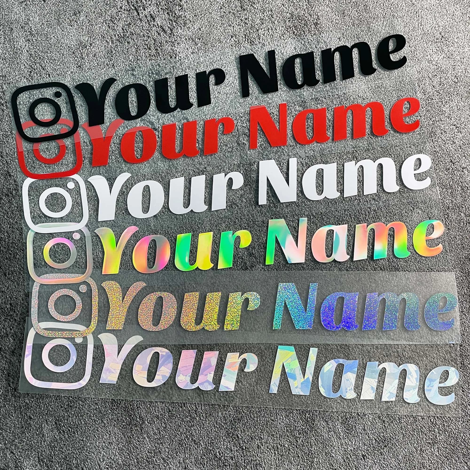Custom Car Sticker with Fonts Instagram Carini, Waterproof, Fai-da-Te, for Vehicle Window, Moto, Bicycles, Scooter, Helmets, Decalcomanie in Vinyl Durevoli