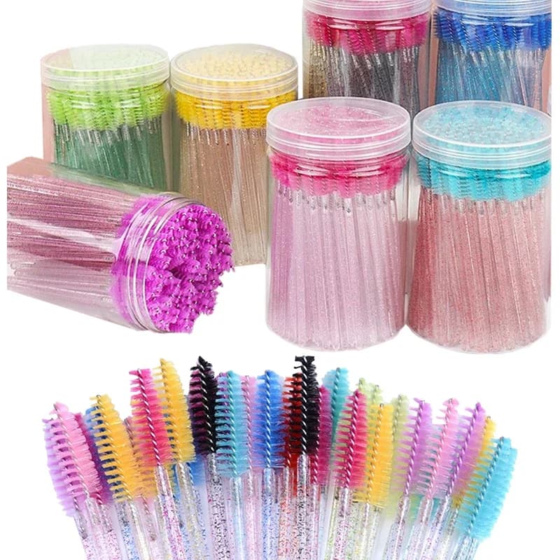 50 pcs Crystal Eyebrow Brushes Mascara Kit Sticks Applicator For Women Eyebrow Eyebrow Wholesale Beauty Brush Makeup Tool