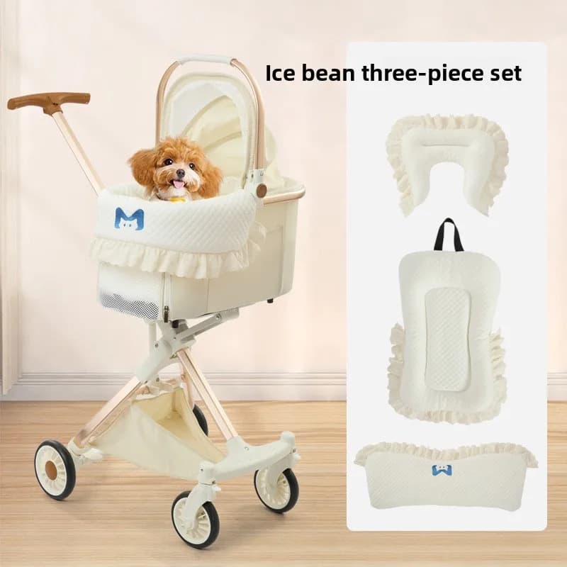 Cuscinetti per carrello per animali domestici Asciugamano anti-sporco Cuscino per circonferenza Set di tre pezzi Cuscino per bordi rimovibile e lavabile universale per cani e gatti
