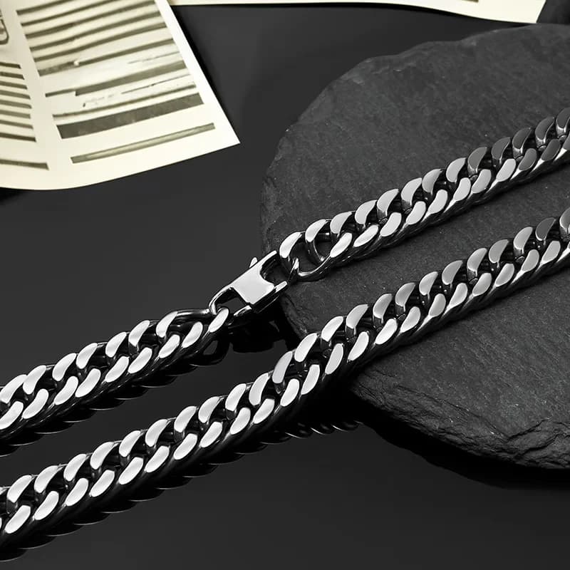 New Pure Titanium Mens collana bracciale Double Weave Whip Chain 9.5mm/7mm Ultra leggero senza ruggine nessuna allergia catene Hip Hop