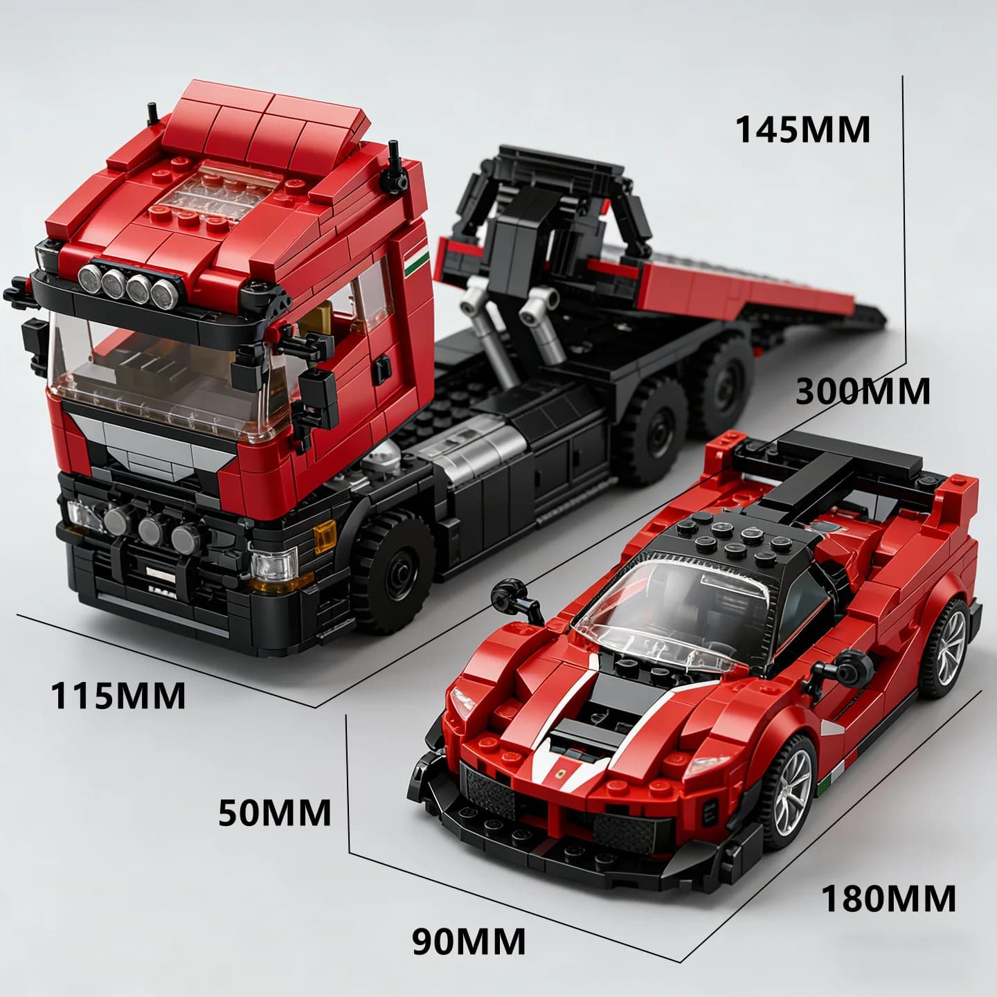 2026 FXXK Sports Car Educational Toy :New Luxury Car Building Blocks Heavy-Duty Tractor-Trailer Themed Modified Tractor-Trailer