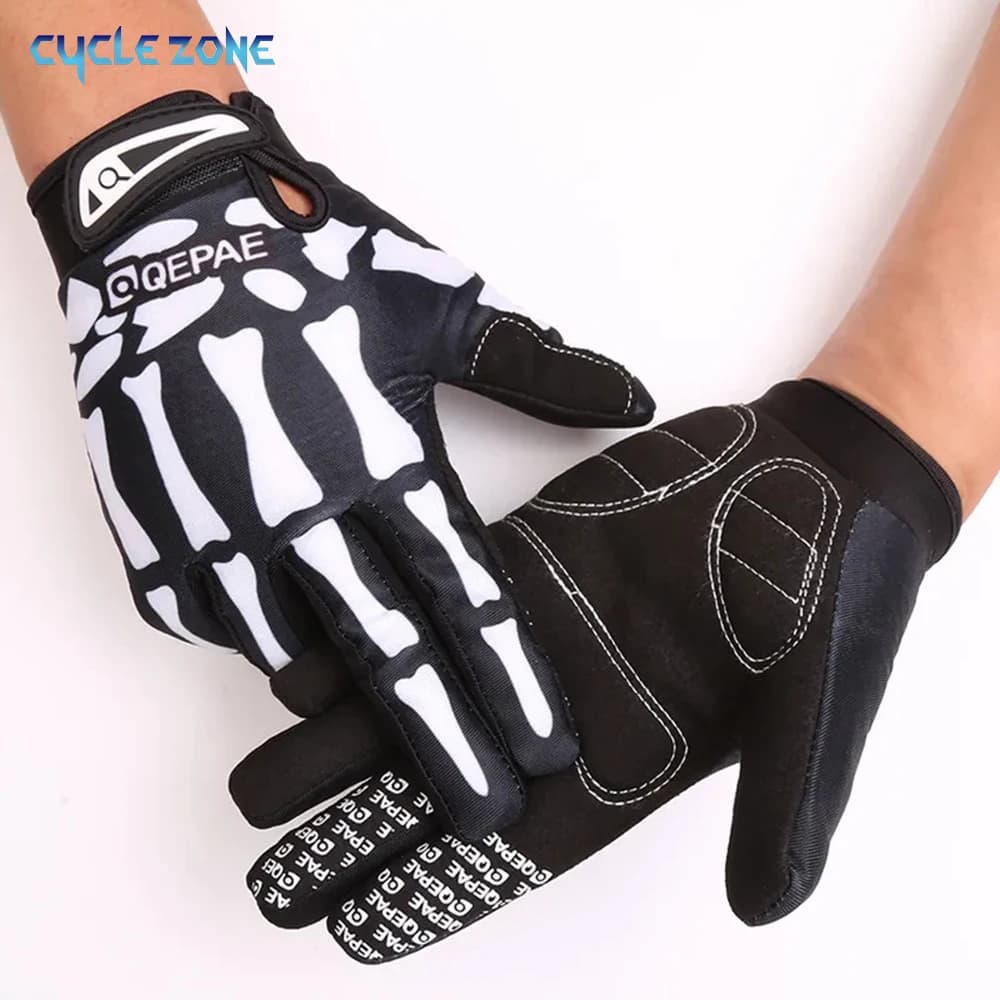 Whole Top Gloves Print Skeleton Sports Gloves Hot Sports Cycling Gloves Men and Women Slip Gloves Bike Equipment